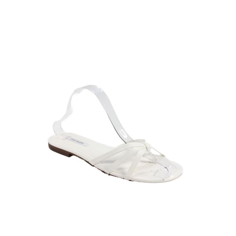 Steve Madden Womens Leather Strappy Flip Flop Sandals White Size 9
